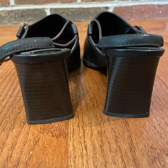 Dark Brown Donna Lawrence Sling Back Heels Size 7 - Picture 3 of 7